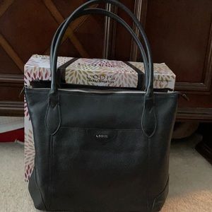 New in Box LODIS leather tote.  Outside zipper